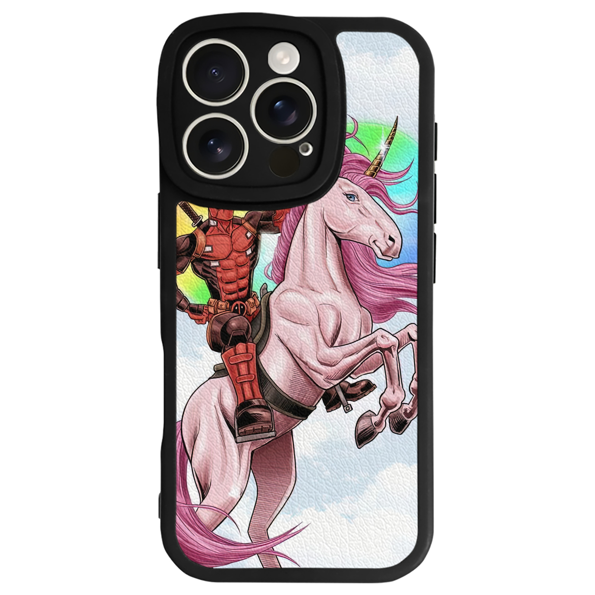（画像用） Deadpool デッドプール 【iPhone 16シリーズ対応】シリコンスマホケース（レザー調） 材質：シリコン
